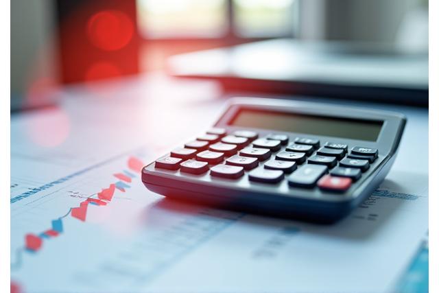 Calculator with Swiss flag, symbolizing efficient and favorable tax system.